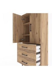 Arges Dolap 3 Raflı 3 Çekmeceli 2 Kapaklı 60x30x134 - S17M116V9A