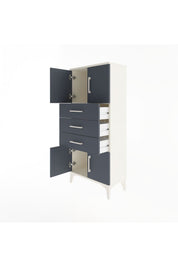 Arges Dolap Tek Raflı 3 Çekmeceli 4 Kapaklı 60x30x134 - S17M117V2A