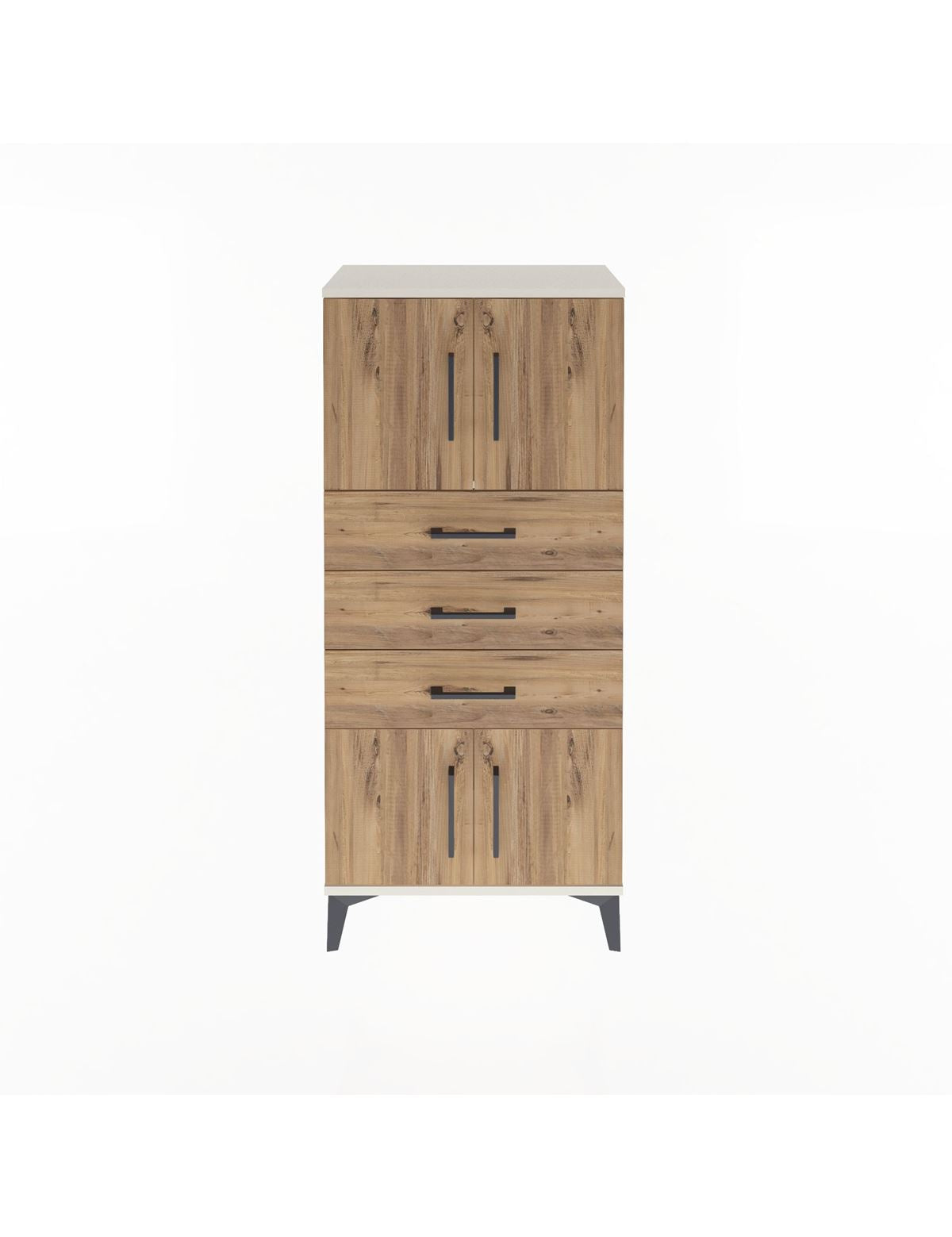 Arges Dolap Tek Raflı 3 Çekmeceli 4 Kapaklı 60x30x134 - S17M117V3A