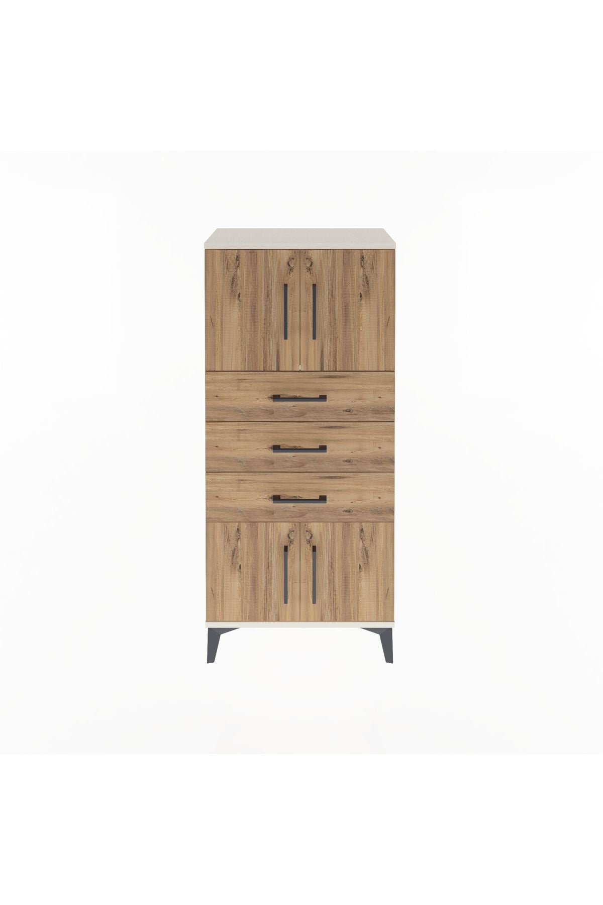 Arges Dolap Tek Raflı 3 Çekmeceli 4 Kapaklı 60x30x134 - S17M117V3A