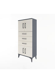 Arges Dolap Tek Raflı 3 Çekmeceli 4 Kapaklı 60x30x134 - S17M117V4A