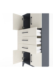 Arges Dolap Tek Raflı 3 Çekmeceli 4 Kapaklı 60x30x134 - S17M117V4A