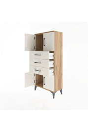 Arges Dolap Tek Raflı 3 Çekmeceli 4 Kapaklı 60x30x134 - S17M117V7A