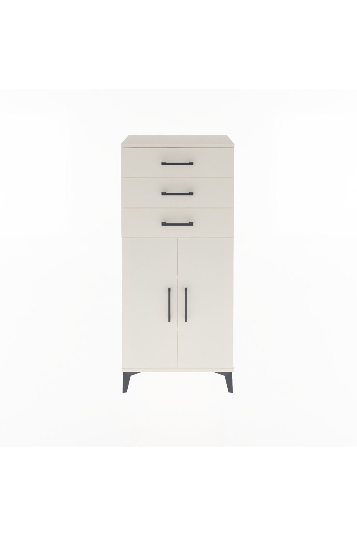 Arges Dolap 2 Raflı 3 Çekmeceli 2 Kapaklı 60x30x134 - S17M118V1A