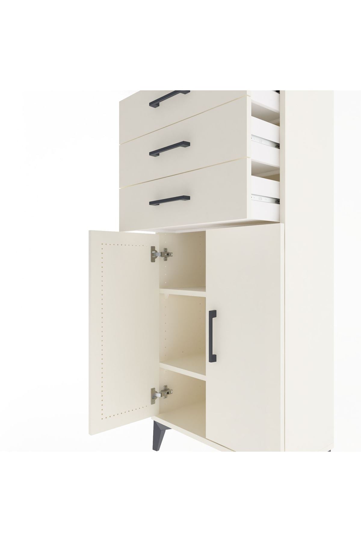Arges Dolap 2 Raflı 3 Çekmeceli 2 Kapaklı 60x30x134 - S17M118V1A