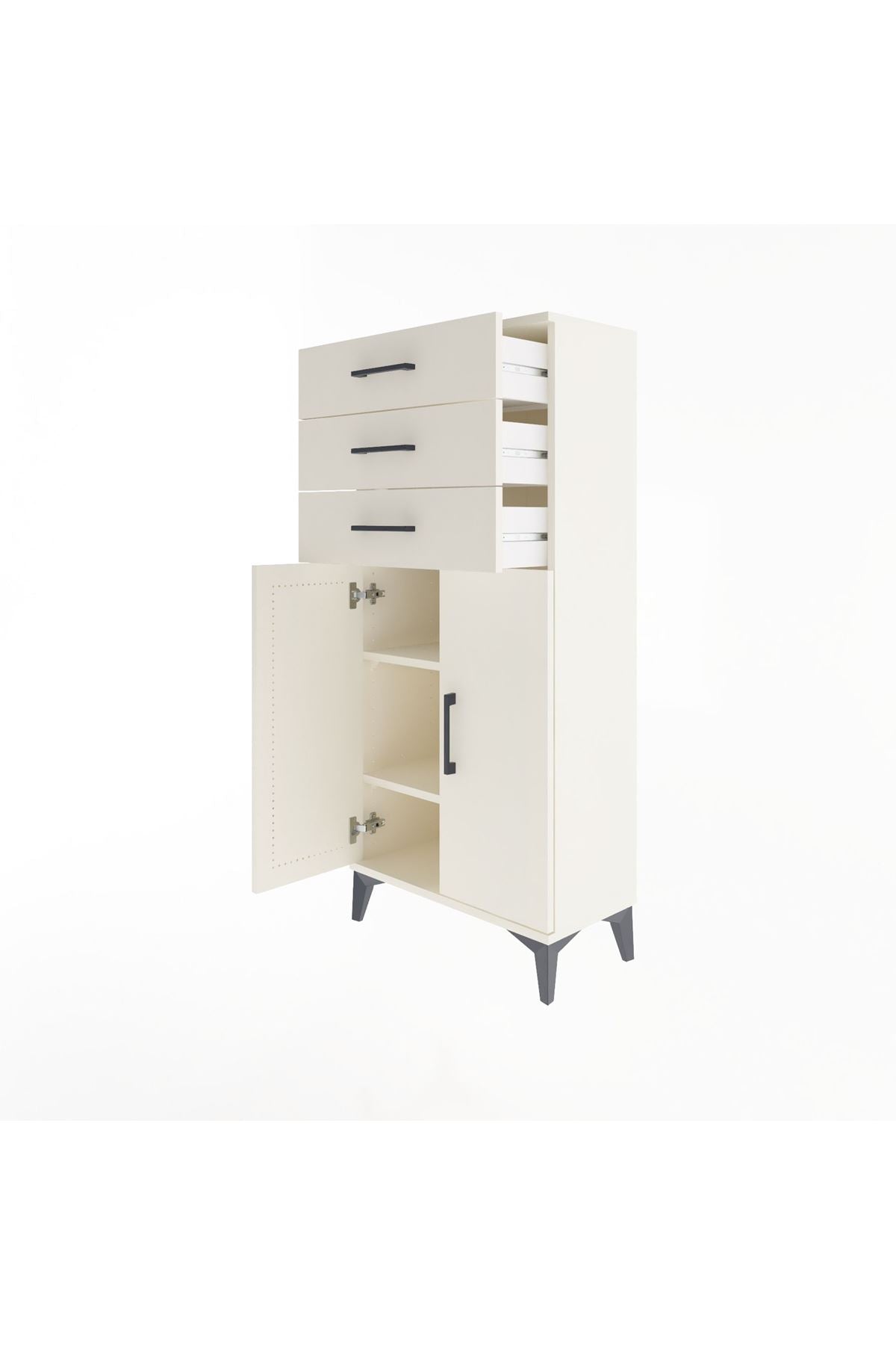 Arges Dolap 2 Raflı 3 Çekmeceli 2 Kapaklı 60x30x134 - S17M118V1A