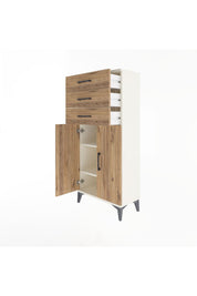 Arges Dolap 2 Raflı 3 Çekmeceli 2 Kapaklı 60x30x134 - S17M118V3A