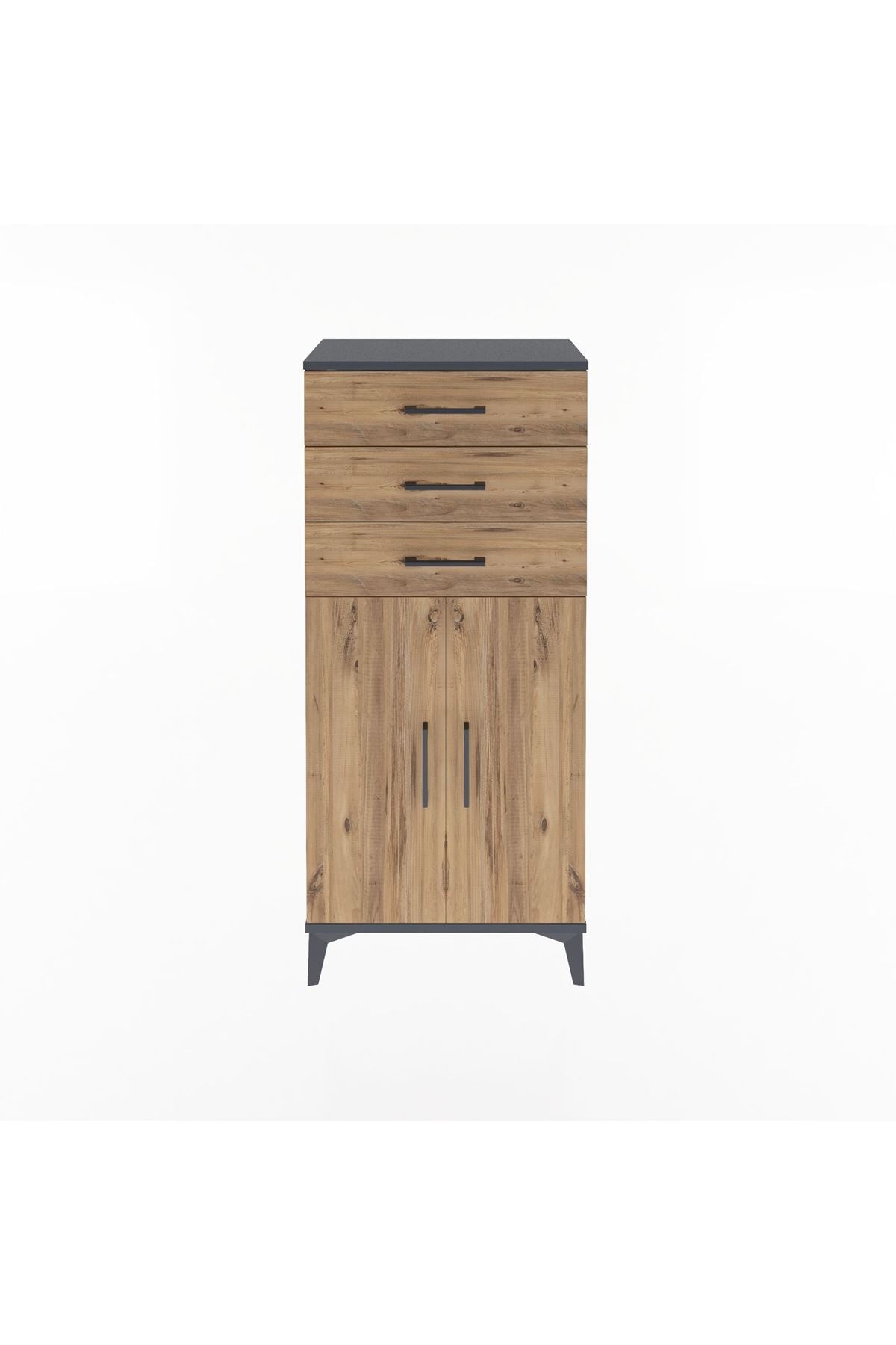 Arges Dolap 2 Raflı 3 Çekmeceli 2 Kapaklı 60x30x134 - S17M118V6A