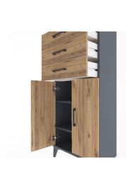 Arges Dolap 2 Raflı 3 Çekmeceli 2 Kapaklı 60x30x134 - S17M118V6A