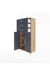 Arges Dolap 2 Raflı 3 Çekmeceli 2 Kapaklı 60x30x134 - S17M118V8A