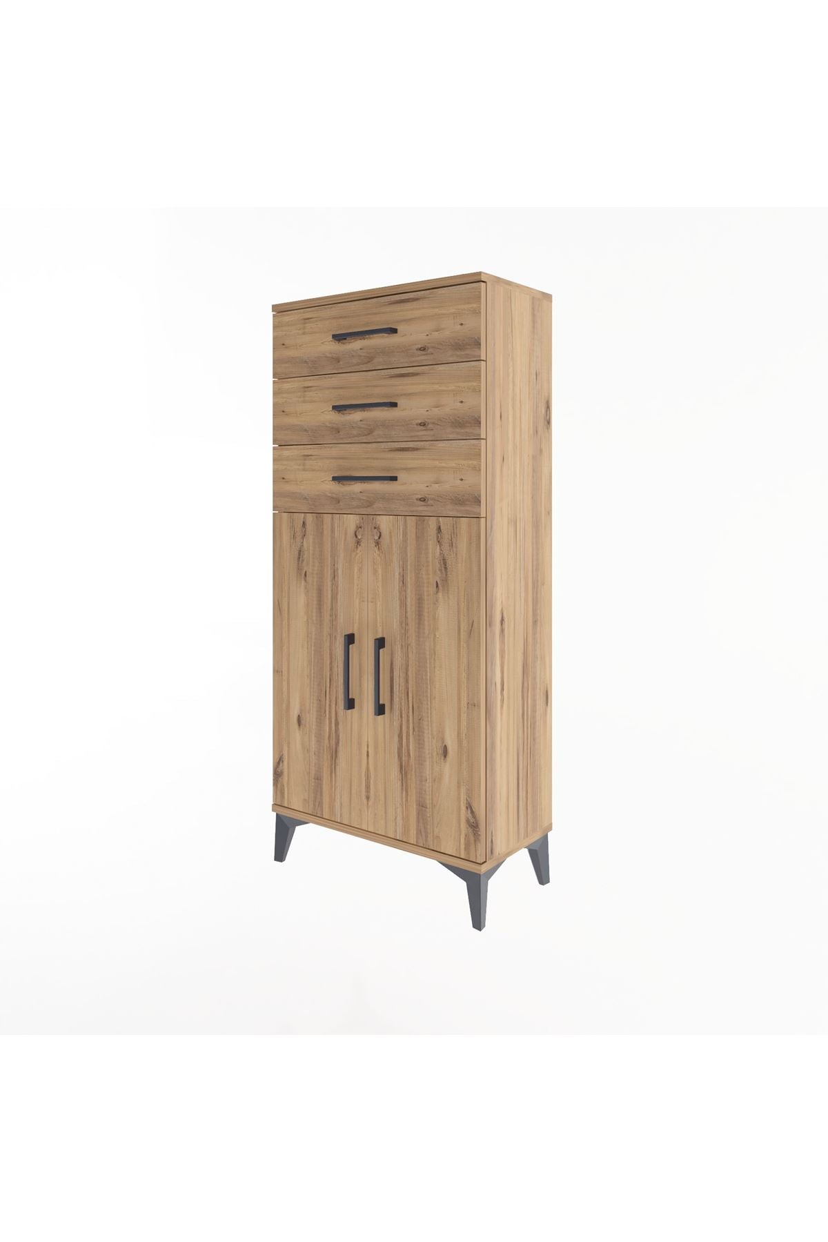 Arges Dolap 2 Raflı 3 Çekmeceli 2 Kapaklı 60x30x134 - S17M118V9A