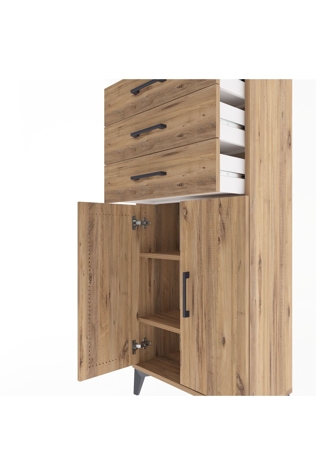 Arges Dolap 2 Raflı 3 Çekmeceli 2 Kapaklı 60x30x134 - S17M118V9A