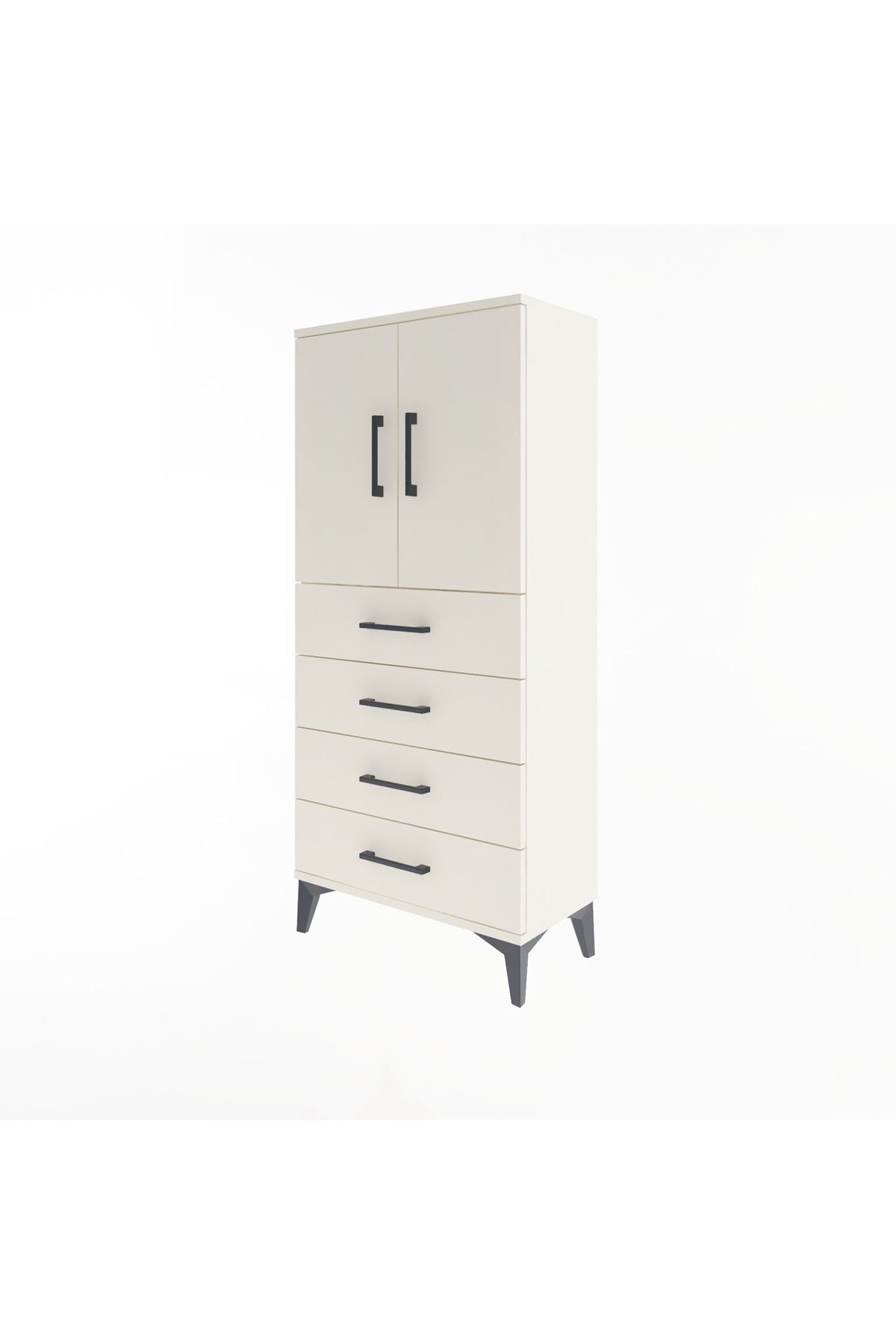 Arges Dolap 2 Raflı 4 Çekmeceli 2 Kapaklı 60x30x134 - S17M119V1A
