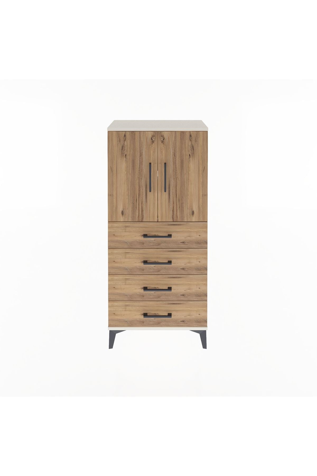 Arges Dolap 2 Raflı 4 Çekmeceli 2 Kapaklı 60x30x134 - S17M119V3A