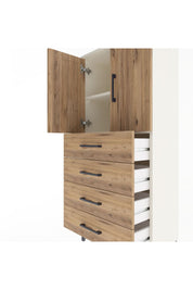 Arges Dolap 2 Raflı 4 Çekmeceli 2 Kapaklı 60x30x134 - S17M119V3A