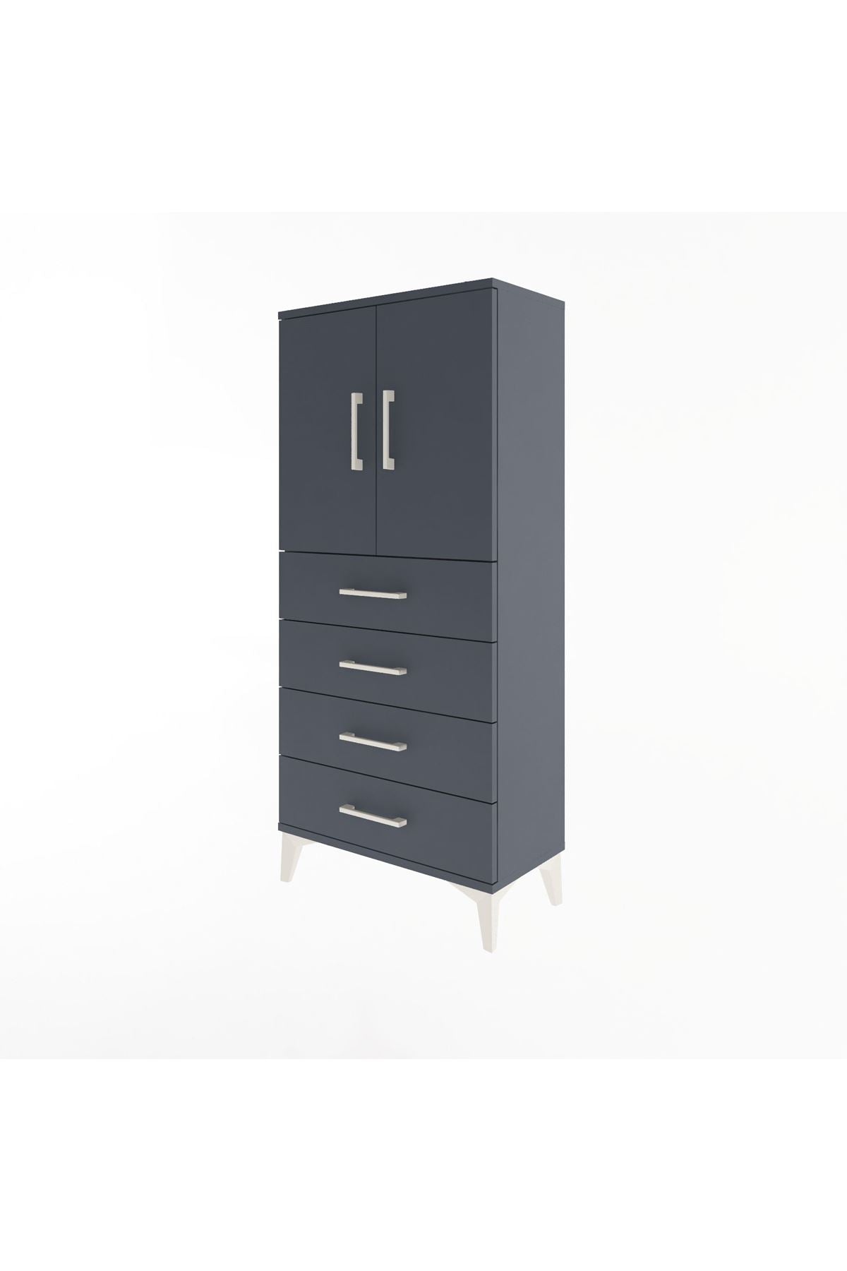 Arges Dolap 2 Raflı 4 Çekmeceli 2 Kapaklı 60x30x134 - S17M119V5A