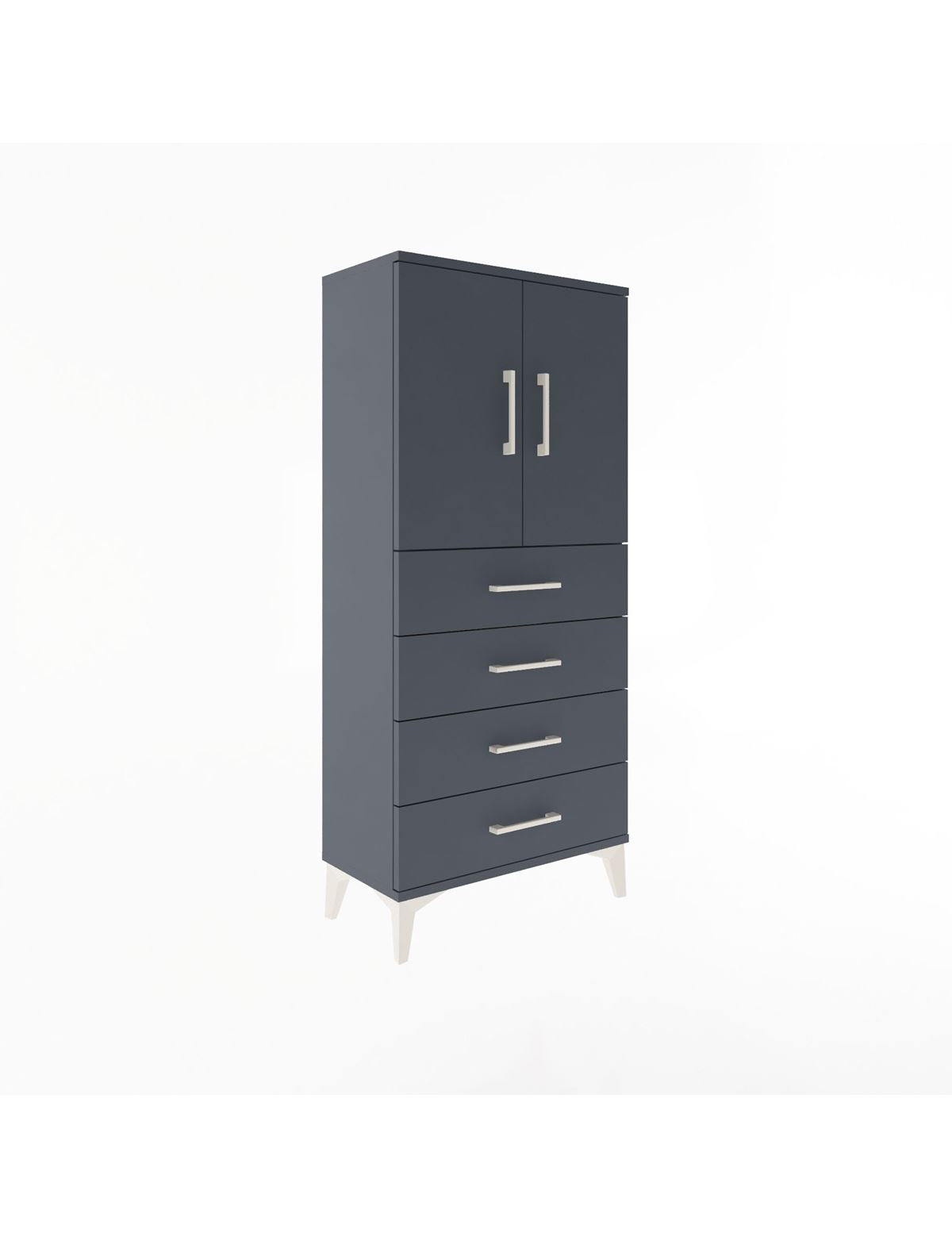 Arges Dolap 2 Raflı 4 Çekmeceli 2 Kapaklı 60x30x134 - S17M119V5A