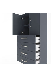 Arges Dolap 2 Raflı 4 Çekmeceli 2 Kapaklı 60x30x134 - S17M119V5A