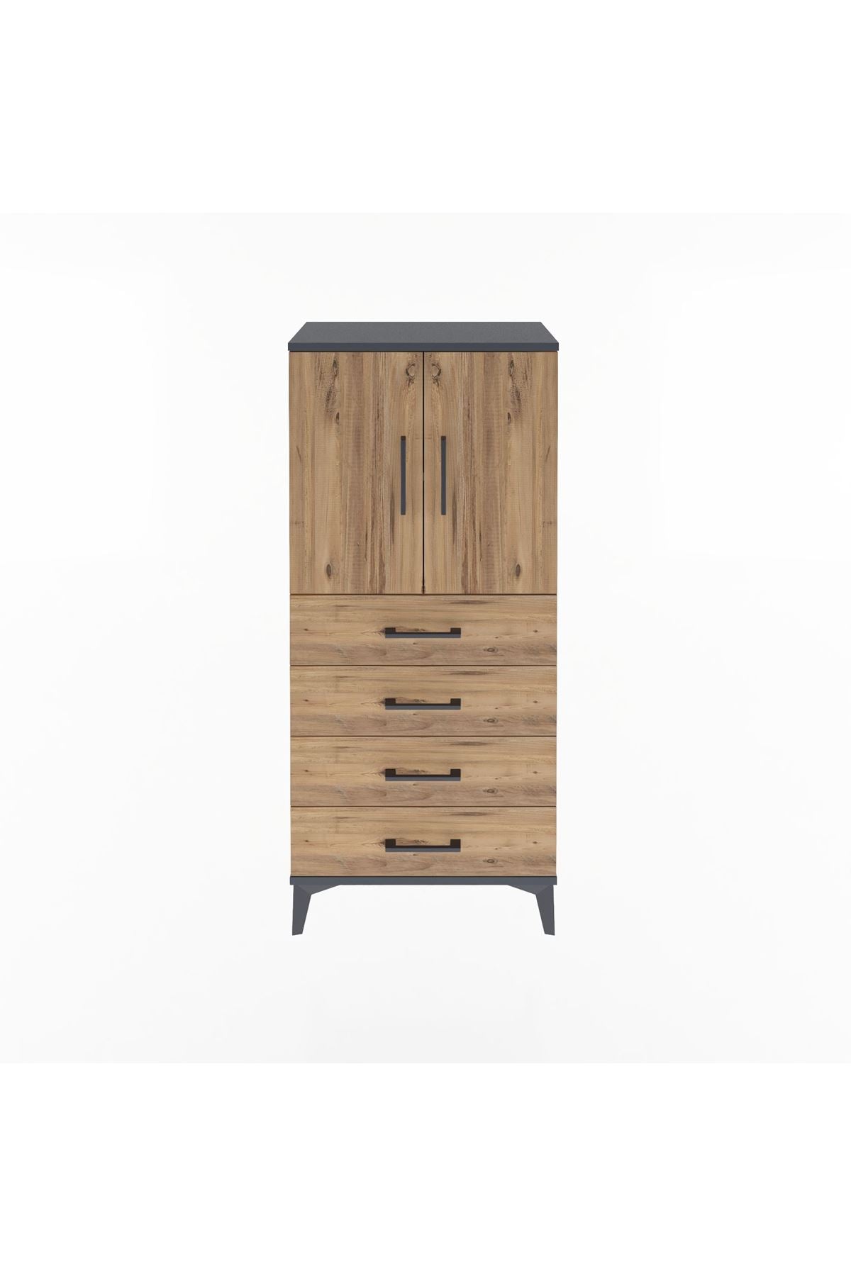 Arges Dolap 2 Raflı 4 Çekmeceli 2 Kapaklı 60x30x134 - S17M119V6A