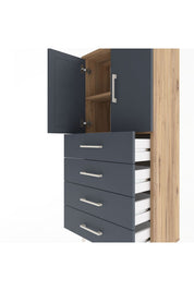 Arges Dolap 2 Raflı 4 Çekmeceli 2 Kapaklı 60x30x134 - S17M119V8A