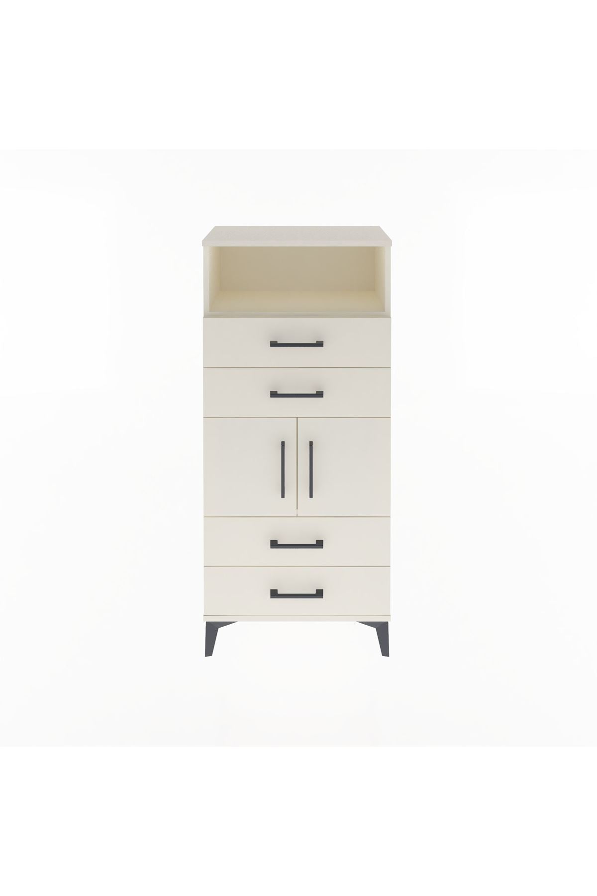 Arges Dolap 2 Raflı 4 Çekmeceli 2 Kapaklı 60x30x134 - S17M120V1A