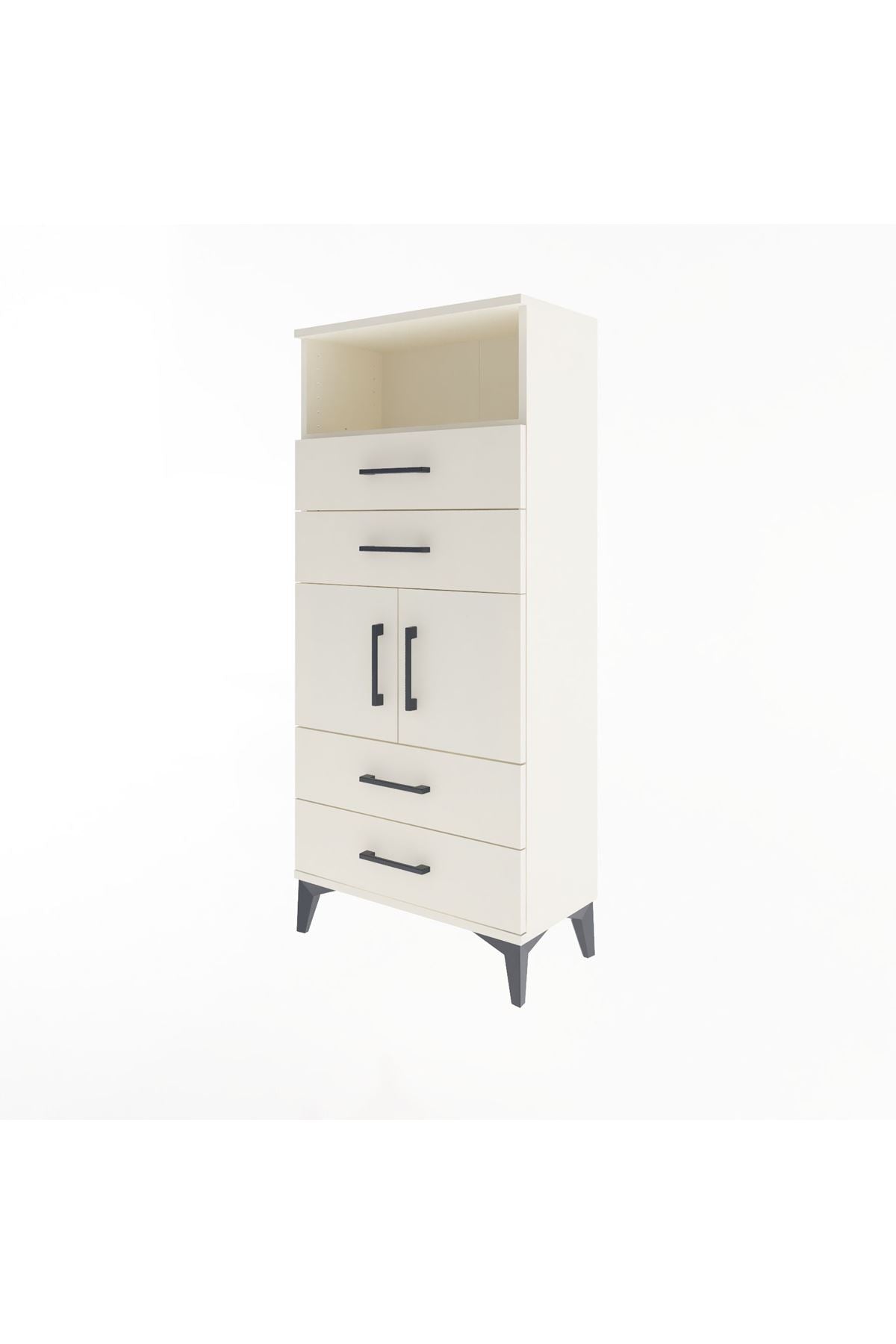 Arges Dolap 2 Raflı 4 Çekmeceli 2 Kapaklı 60x30x134 - S17M120V1A