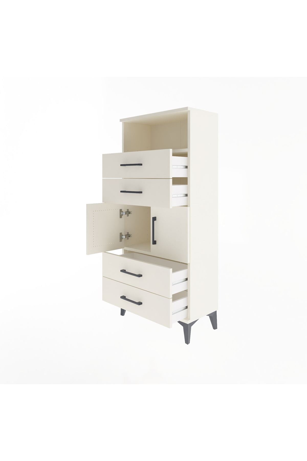 Arges Dolap 2 Raflı 4 Çekmeceli 2 Kapaklı 60x30x134 - S17M120V1A