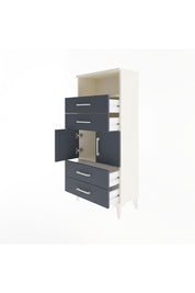 Arges Dolap 2 Raflı 4 Çekmeceli 2 Kapaklı 60x30x134 - S17M120V2A