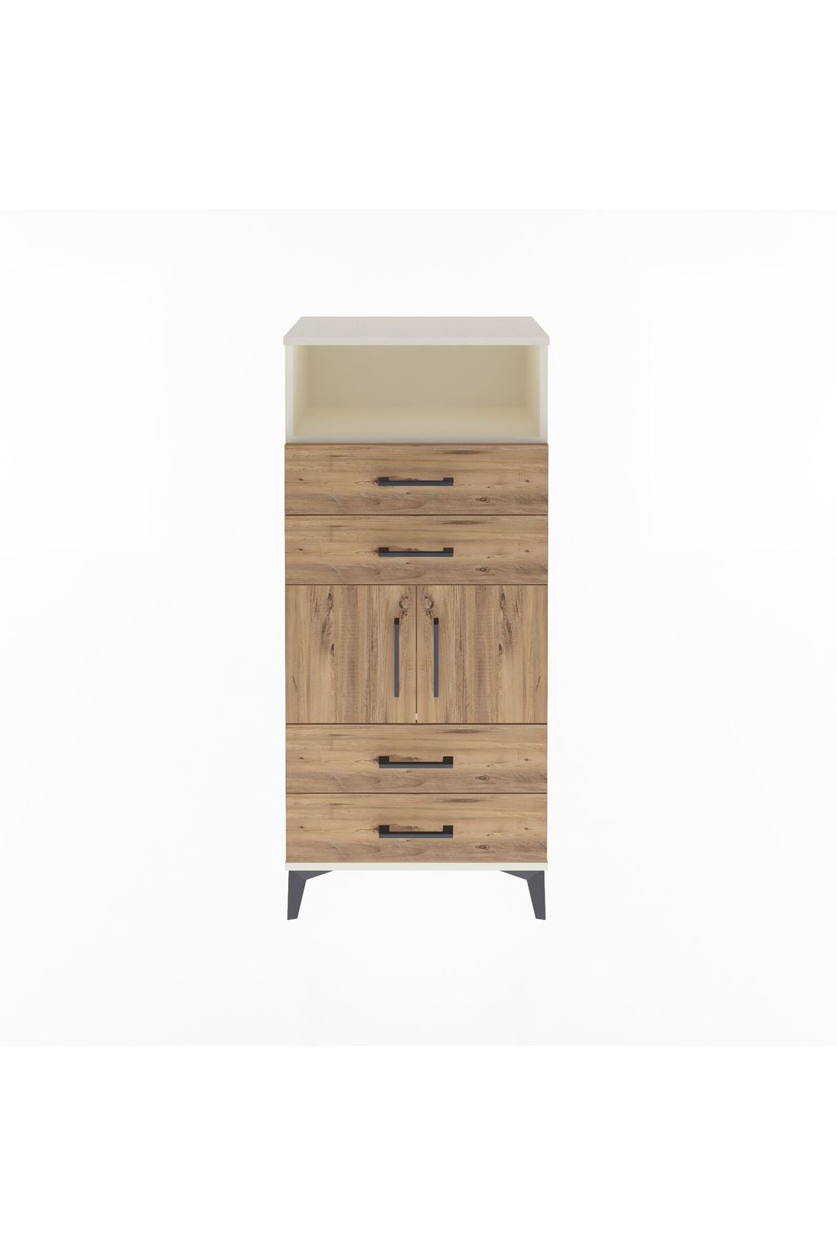 Arges Dolap 2 Raflı 4 Çekmeceli 2 Kapaklı 60x30x134 - S17M120V3A