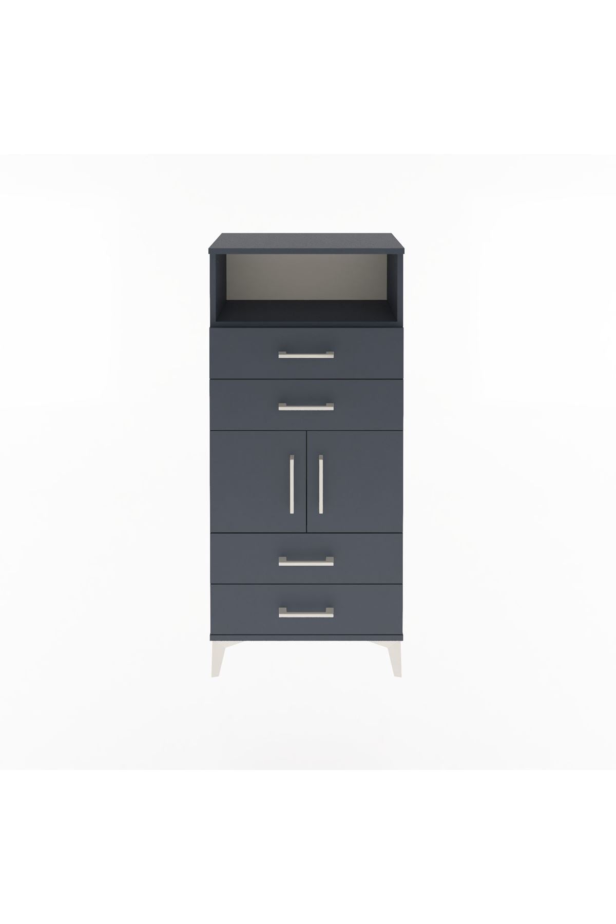Arges Dolap 2 Raflı 4 Çekmeceli 2 Kapaklı 60x30x134 - S17M120V5A