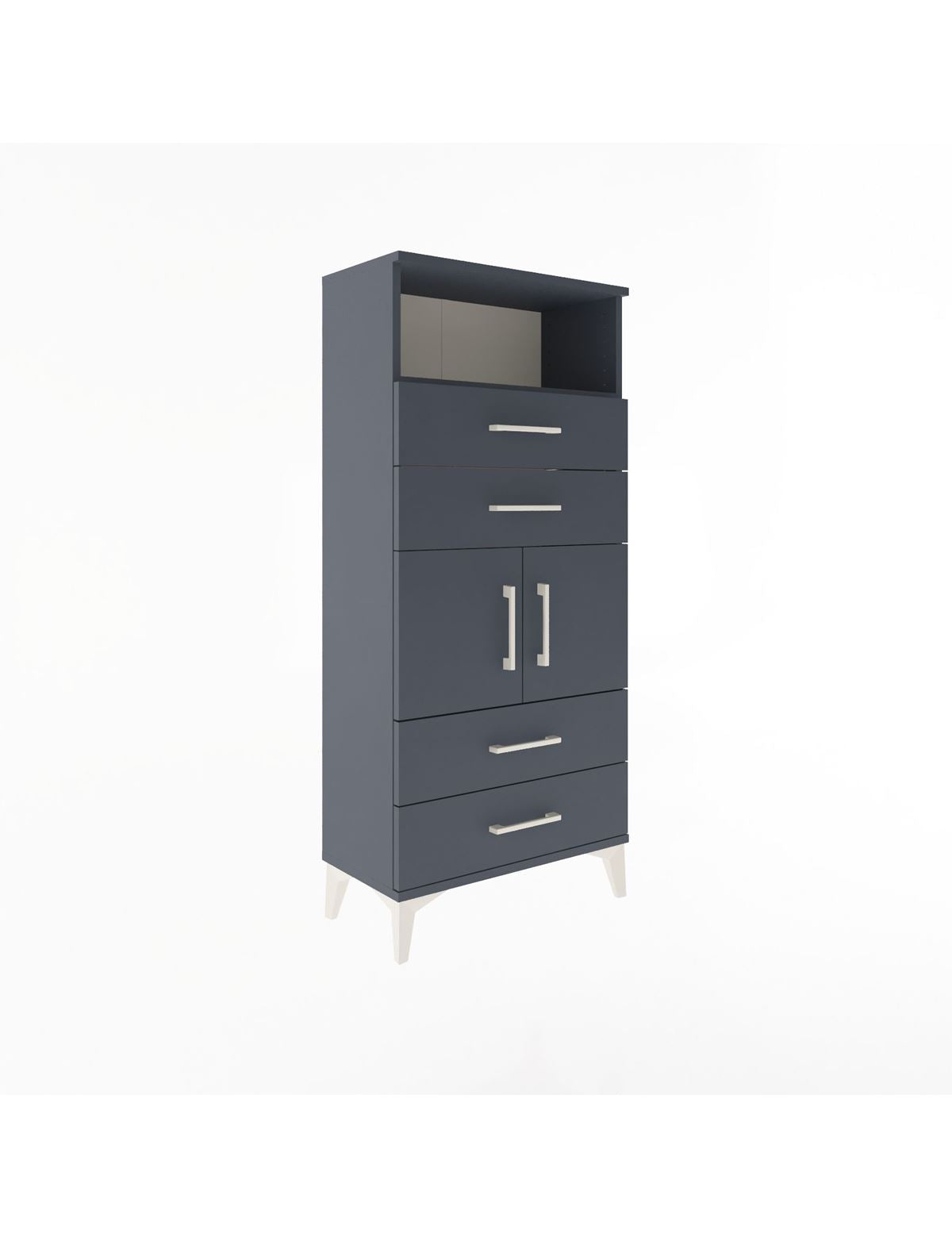 Arges Dolap 2 Raflı 4 Çekmeceli 2 Kapaklı 60x30x134 - S17M120V5A