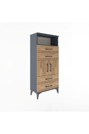 Arges Dolap 2 Raflı 4 Çekmeceli 2 Kapaklı 60x30x134 - S17M120V6A