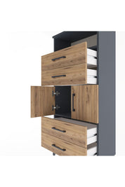 Arges Dolap 2 Raflı 4 Çekmeceli 2 Kapaklı 60x30x134 - S17M120V6A