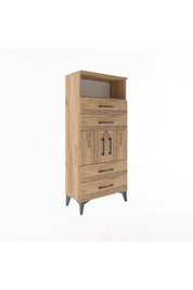 Arges Dolap 2 Raflı 4 Çekmeceli 2 Kapaklı 60x30x134 - S17M120V9A