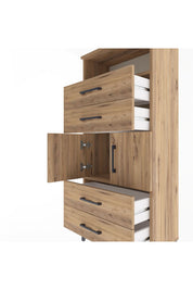 Arges Dolap 2 Raflı 4 Çekmeceli 2 Kapaklı 60x30x134 - S17M120V9A