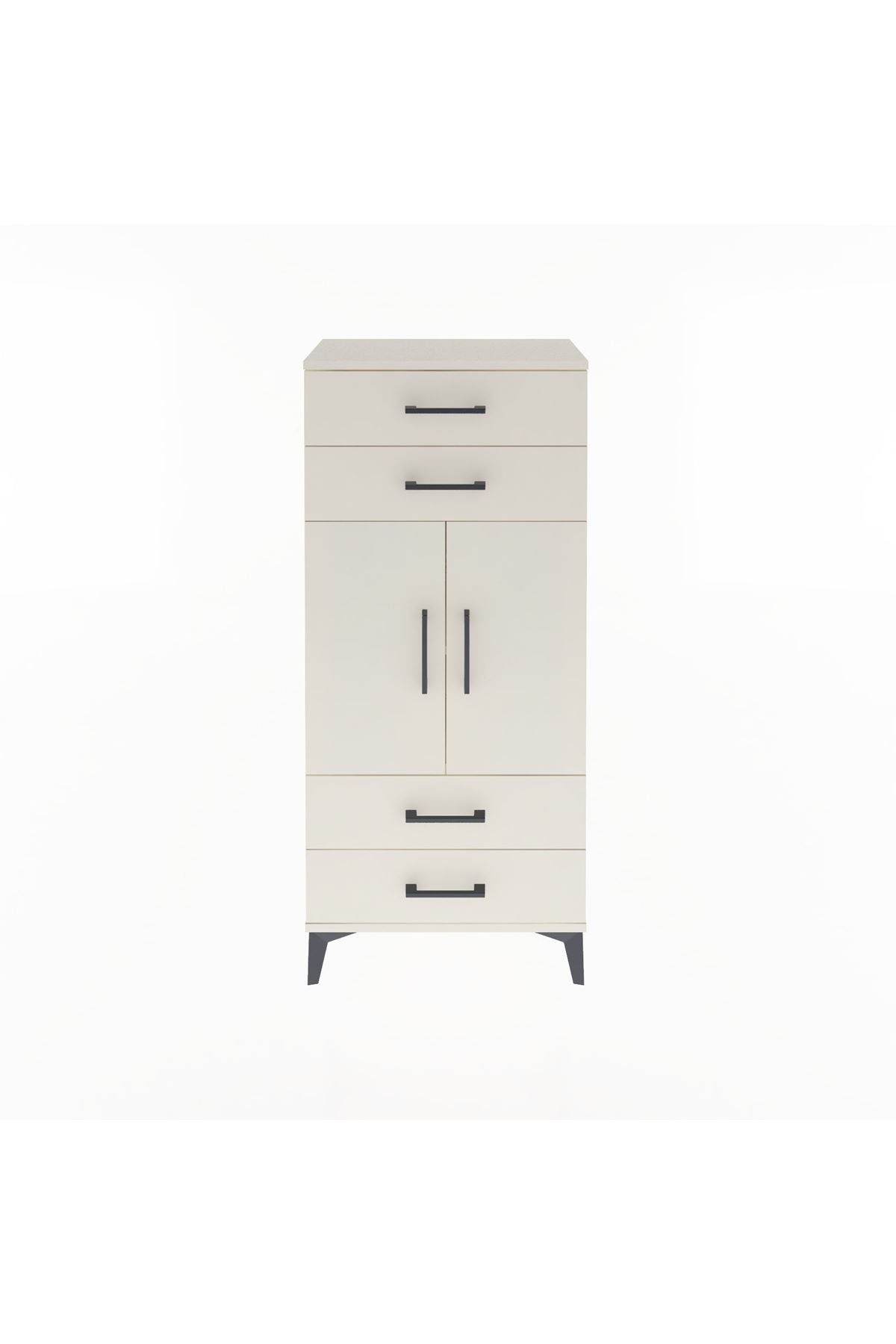 Arges Dolap 2 Raflı 4 Çekmeceli 2 Kapaklı 60x30x134 - S17M121V1A