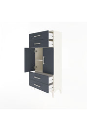 Arges Dolap 2 Raflı 4 Çekmeceli 2 Kapaklı 60x30x134 - S17M121V2A