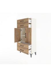 Arges Dolap 2 Raflı 4 Çekmeceli 2 Kapaklı 60x30x134 - S17M121V3A