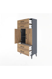 Arges Dolap 2 Raflı 4 Çekmeceli 2 Kapaklı 60x30x134 - S17M121V6A