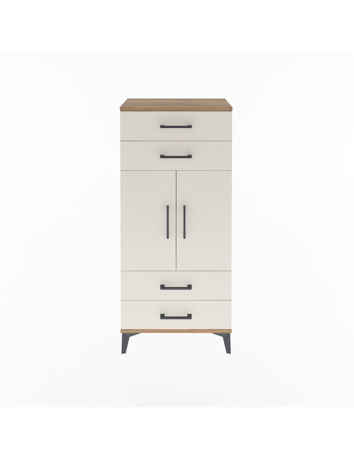 Arges Dolap 2 Raflı 4 Çekmeceli 2 Kapaklı 60x30x134 - S17M121V7A