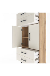 Arges Dolap 2 Raflı 4 Çekmeceli 2 Kapaklı 60x30x134 - S17M121V7A