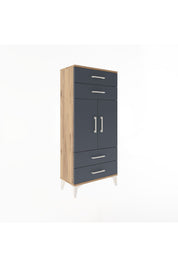 Arges Dolap 2 Raflı 4 Çekmeceli 2 Kapaklı 60x30x134 - S17M121V8A