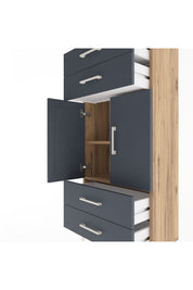 Arges Dolap 2 Raflı 4 Çekmeceli 2 Kapaklı 60x30x134 - S17M121V8A