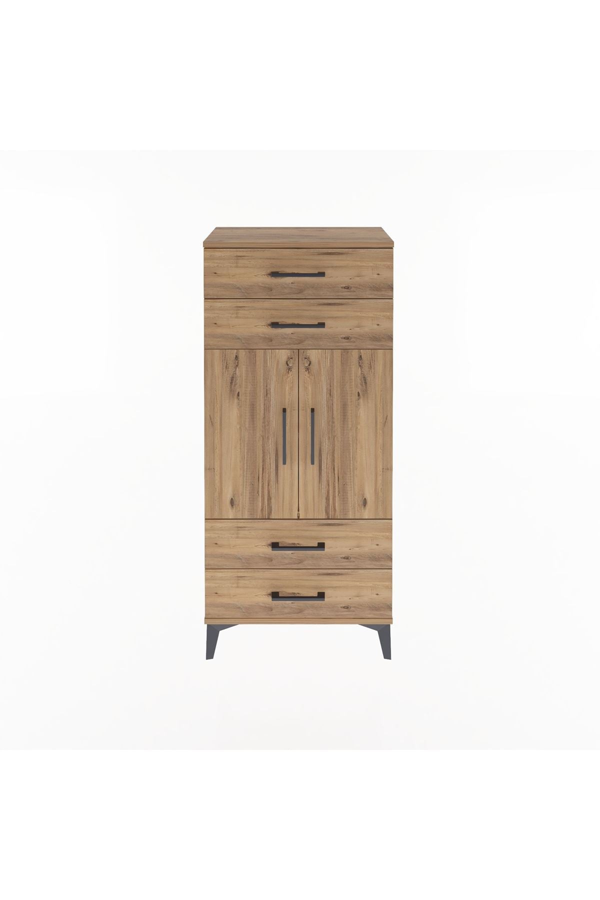 Arges Dolap 2 Raflı 4 Çekmeceli 2 Kapaklı 60x30x134 - S17M121V9A