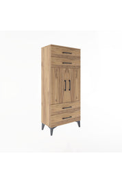 Arges Dolap 2 Raflı 4 Çekmeceli 2 Kapaklı 60x30x134 - S17M121V9A