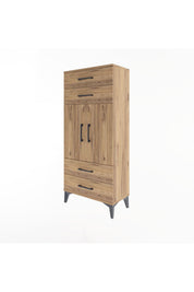 Arges Dolap 2 Raflı 4 Çekmeceli 2 Kapaklı 60x30x134 - S17M121V9A