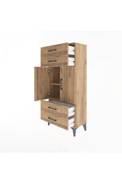 Arges Dolap 2 Raflı 4 Çekmeceli 2 Kapaklı 60x30x134 - S17M121V9A
