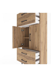 Arges Dolap 2 Raflı 4 Çekmeceli 2 Kapaklı 60x30x134 - S17M121V9A