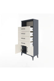 Arges Dolap Tek Raflı 4 Çekmeceli 2 Kapaklı 60x30x134 - S17M122V4A
