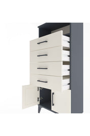 Arges Dolap Tek Raflı 4 Çekmeceli 2 Kapaklı 60x30x134 - S17M122V4A